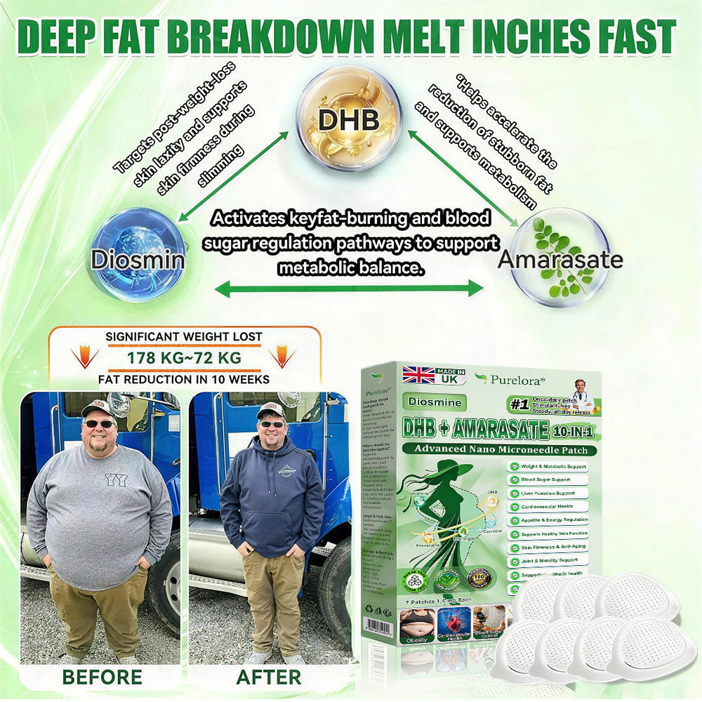 🔥<𝐍𝐞𝐰 𝐈𝐦𝐩𝐫𝐨𝐯𝐞𝐝 𝐅𝐨𝐫𝐦𝐮𝐥𝐚> 𝐏𝐮𝐫𝐞𝐥𝐨𝐫𝐚® 𝐌𝐞𝐭𝐚𝐛𝐨𝐥𝐢𝐜 𝐌𝐚𝐭𝐫𝐢𝐱 – 𝐃𝐇𝐁 + 𝐀𝐦𝐚𝐫𝐚𝐬𝐚𝐭𝐞 𝟏𝟎-𝐢𝐧-𝟏 𝐍𝐚𝐧𝐨 𝐌𝐢𝐜𝐫𝐨𝐧𝐞𝐞𝐝𝐥𝐞 𝐏𝐚𝐭𝐜𝐡 ✅𝐓𝐚𝐜𝐤𝐥𝐞𝐬 𝐨𝐛𝐞𝐬𝐢𝐭𝐲, 𝐥𝐨𝐨𝐬𝐞 𝐬𝐤𝐢𝐧, 𝐝𝐢𝐚𝐛𝐞𝐭𝐞𝐬, 𝐬𝐥𝐞𝐞𝐩 𝐢𝐬𝐬𝐮𝐞𝐬, 𝐣𝐨𝐢𝐧𝐭 𝐩𝐚𝐢𝐧, 𝐚𝐧𝐝 𝐬𝐮𝐩𝐩𝐨𝐫𝐭𝐬 𝐯𝐞𝐢𝐧 & 𝐥𝐲𝐦𝐩𝐡𝐚𝐭𝐢𝐜 𝐜𝐢𝐫𝐜𝐮𝐥𝐚𝐭𝐢𝐨𝐧
