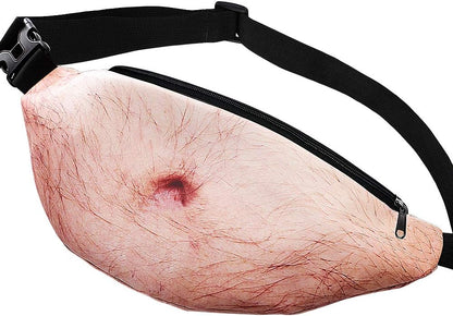 Funny Gag Gifts🤣3D Men Beer Fake Belly Dad Bag Waist Packs🍺Waterproof Fanny Pack Unisex for Father's Day,Christmas,Stocking Stuffers for Men Boyfriend Husband Him Friend Dad