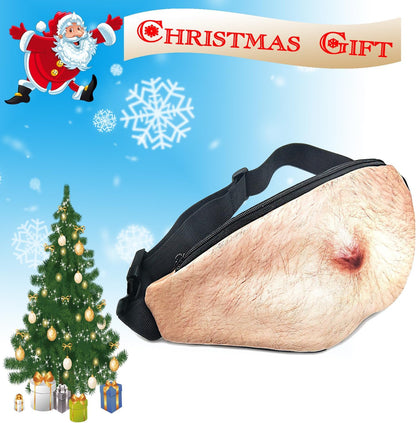 Funny Gag Gifts🤣3D Men Beer Fake Belly Dad Bag Waist Packs🍺Waterproof Fanny Pack Unisex for Father's Day,Christmas,Stocking Stuffers for Men Boyfriend Husband Him Friend Dad