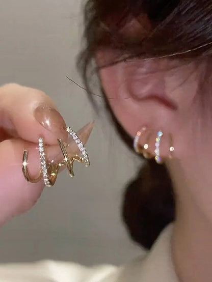 The Liberty Hoop - Fashionable & Bright Gold-tone Women's Clip-on Earrings For Date, Wedding, Party, And Gift